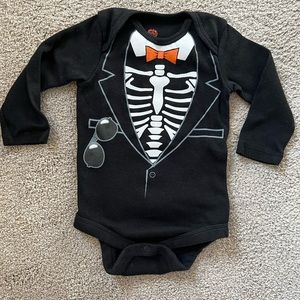 Halloween Skeleton Tuxedo Onesie Size 12 Months